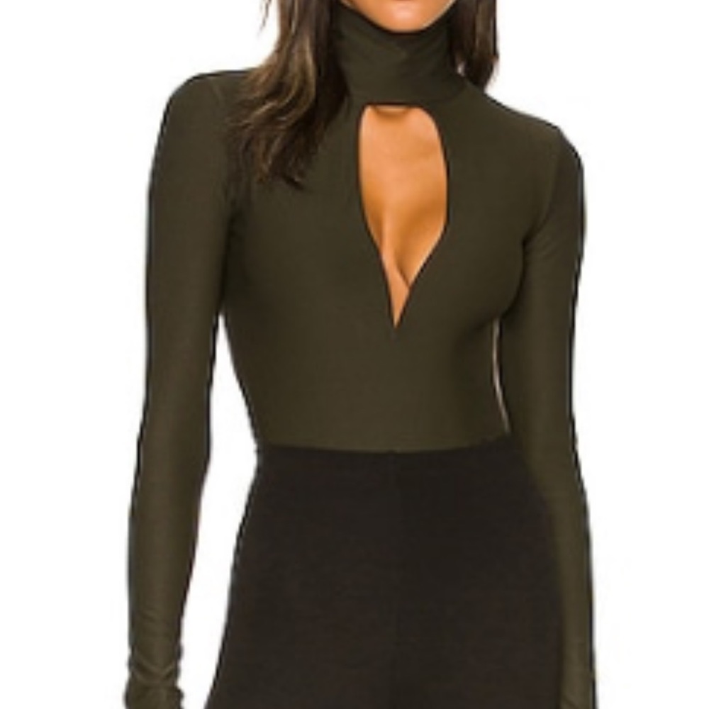 ALIX NYC Dark Green Turtleneck with Cutout